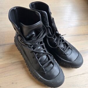 Y3 Gr.1p Black leather chunky platform boots #goth #punk size 10 Mens